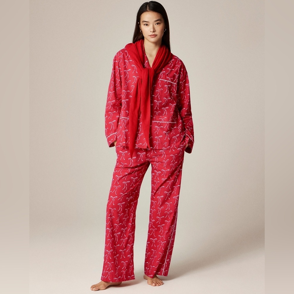 J Crew Cotton poplin pajama in vintage bow print CP600 TOP ONLY